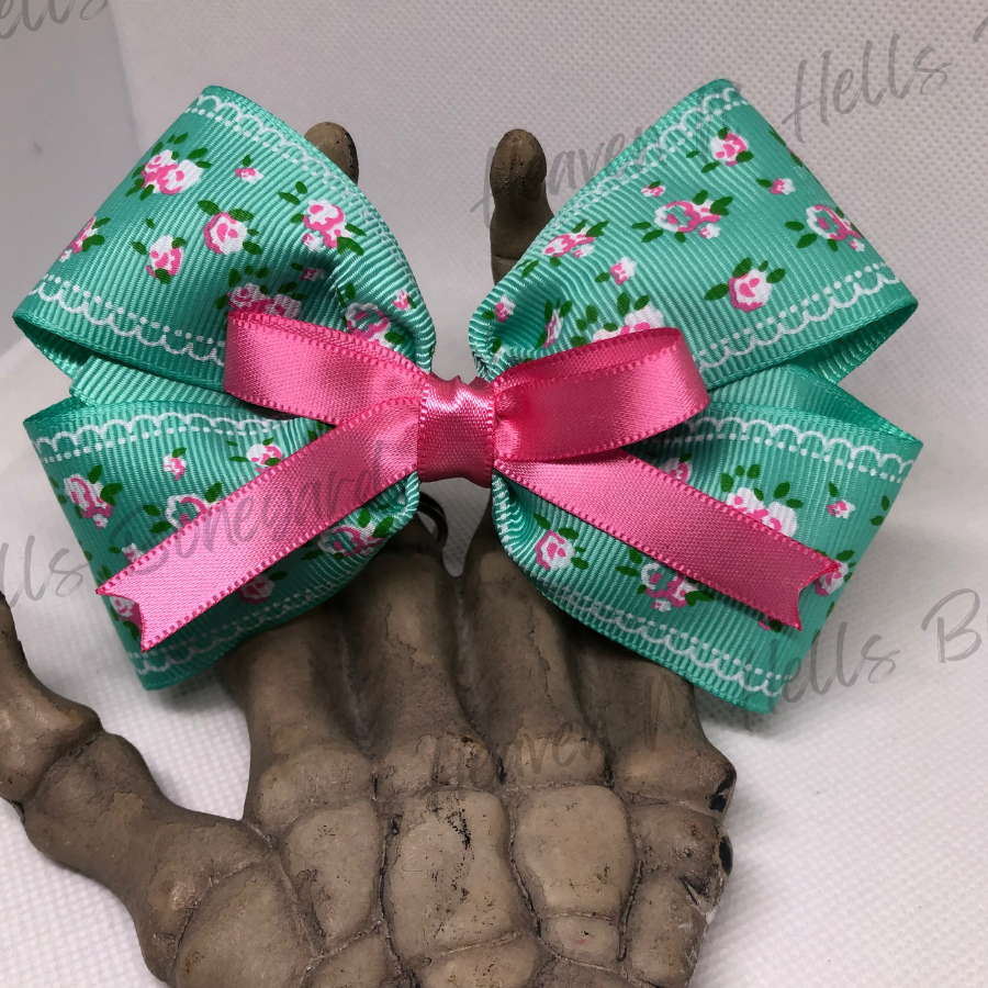 Turquoise Charm Hair Bow
