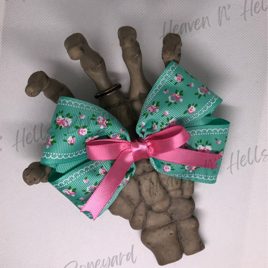 Turquoise Charm Hair Bow