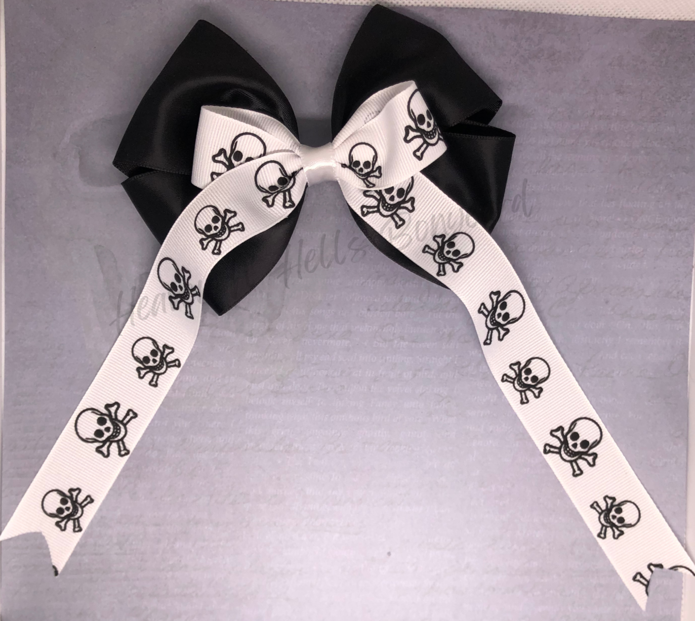 Skull & Satin Hair Bow