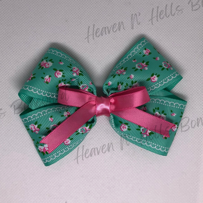 Turquoise Charm Hair Bow
