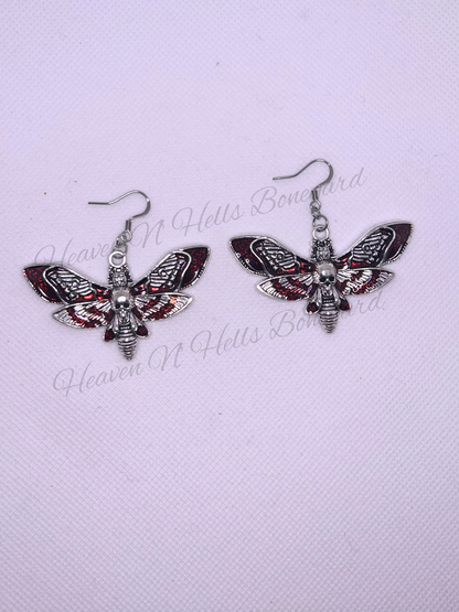 Goth Moth Earrings