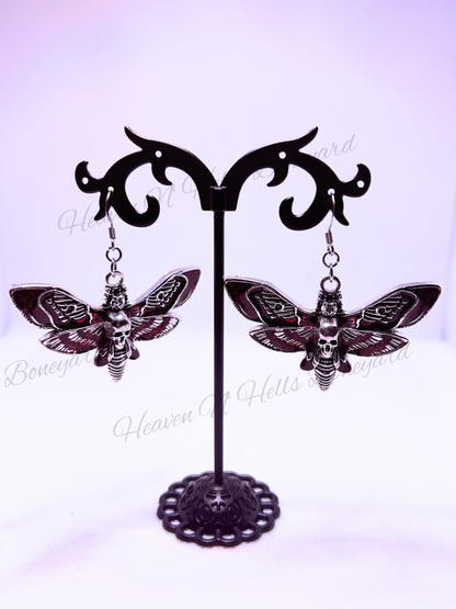 Goth Moth Earrings